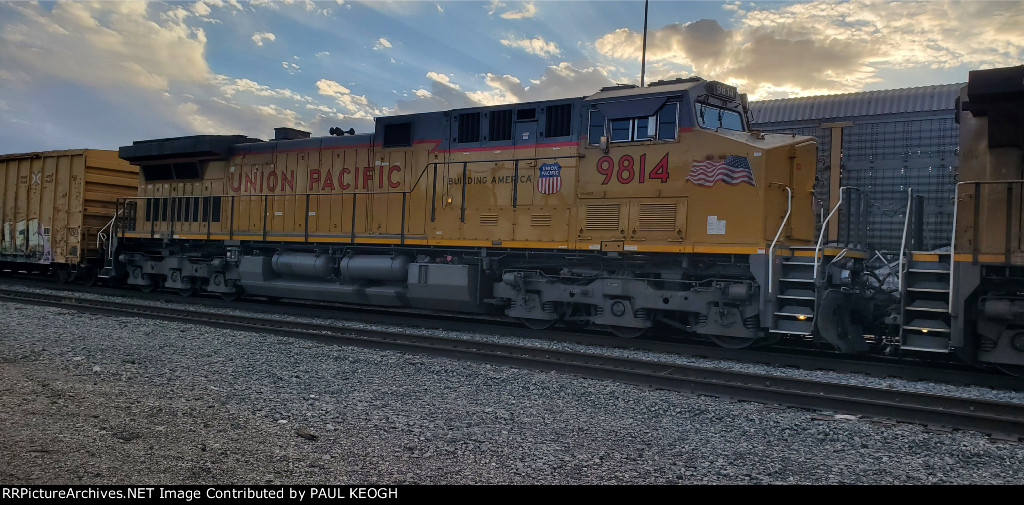 Side Shot of UP 9814 on Main 1 in The Ogden Yard Utah 